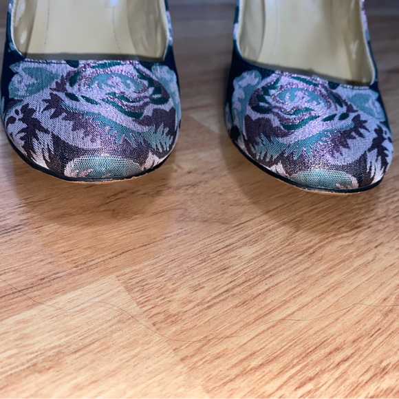 Marc Fisher Green & Pink Glitter Block Heels Mary Jane’s Size 8 - Picture 7 of 16